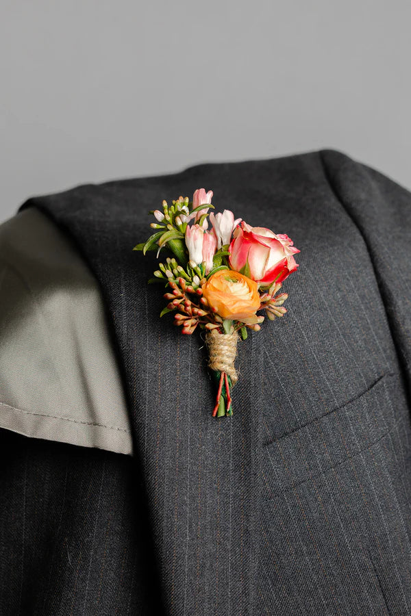 Boutonniere Seasonal Bright Flowers