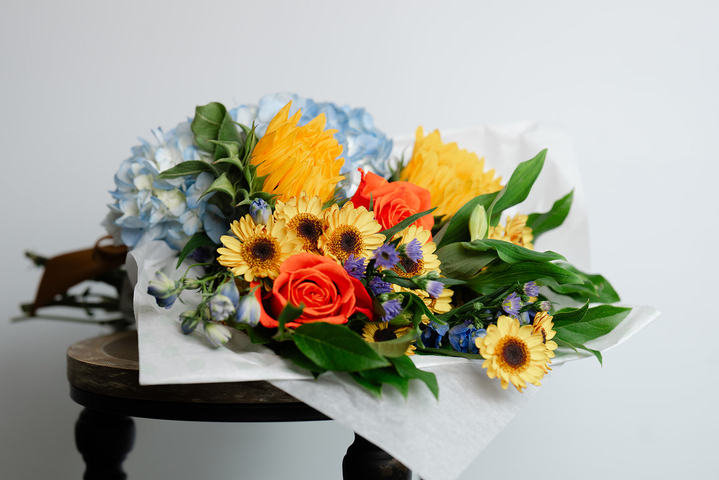Green Valley Skies Wrapped Bouquet