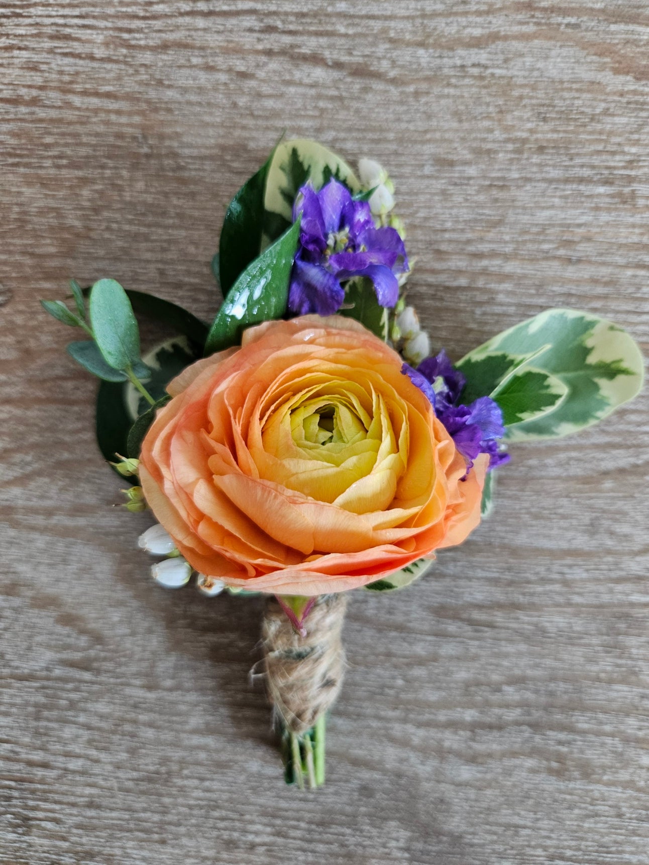 Boutonniere Peach Flowers