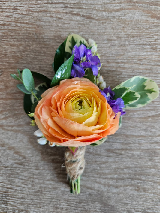 Boutonniere Peach Flowers
