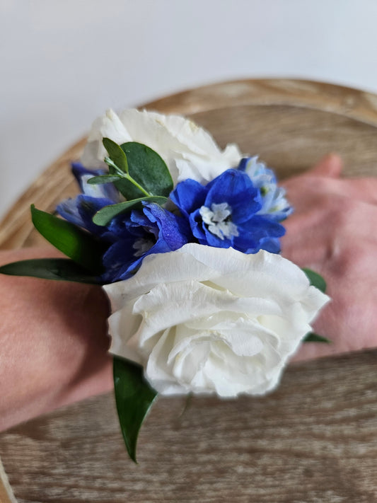 Wrist Corsage Blue Flowers