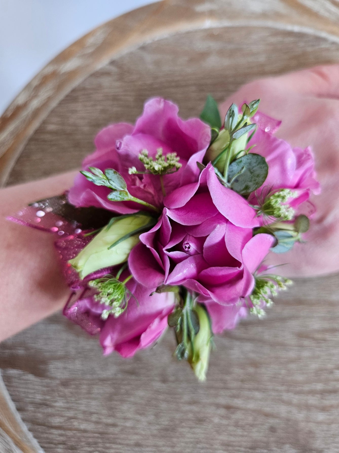 lavender flower corsage Wrist Corsage Lavender Flowers – Green Valley Floral Design