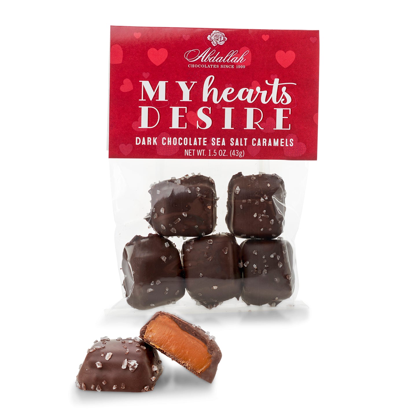 Chocolate Sea Salt Caramels (Dark Chocolate) Heart's Desire