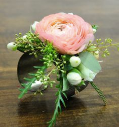 Blush wrist corsage