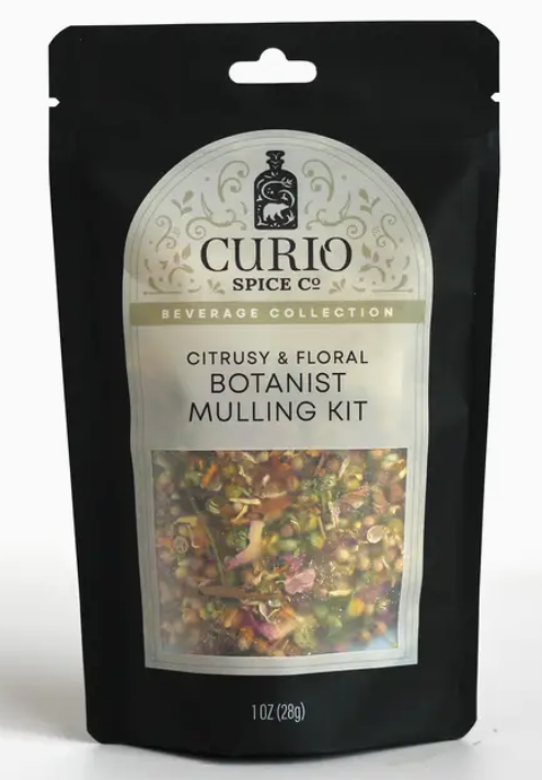 Curio Spice Co. Citrusy & Floral Botanist Mulling Kit packaging on a white background