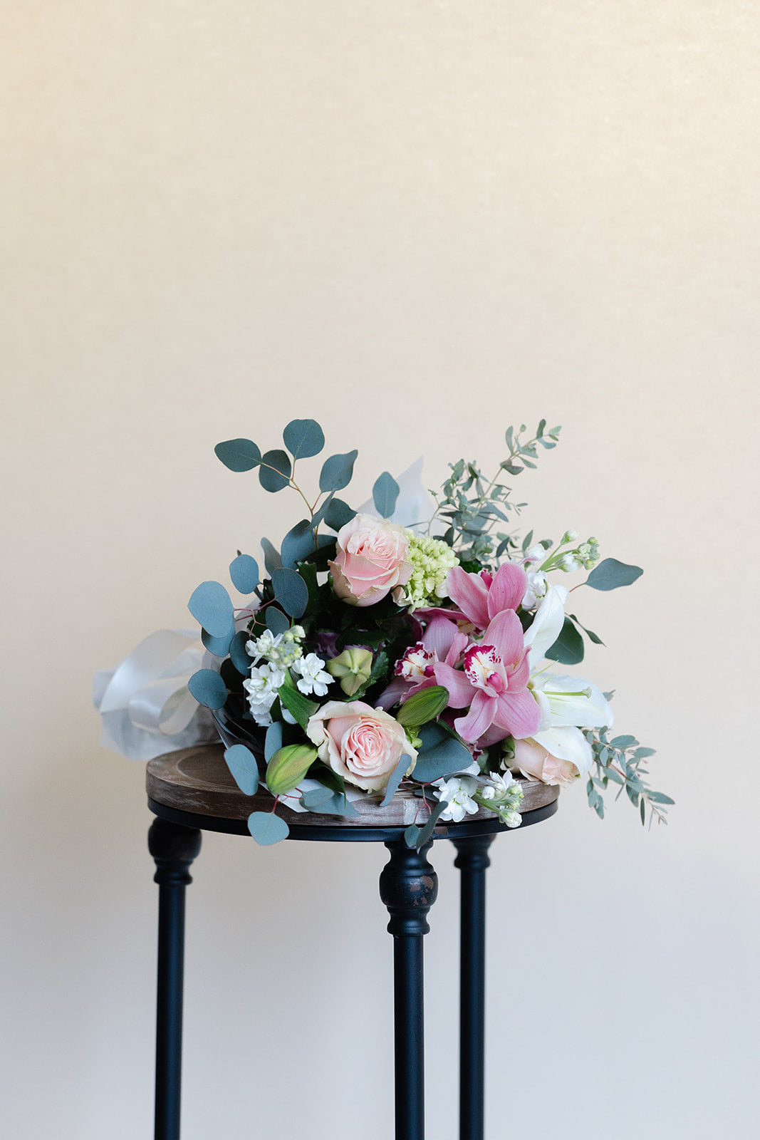 Cymbidium and Lilies Wrapped Bouquet