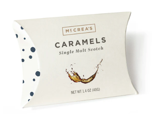 McCrea's Caramels Single Malt Scotch packaging on a white background