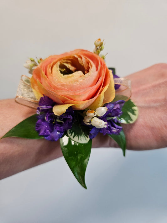 Wrist Corsage Peach Flowers